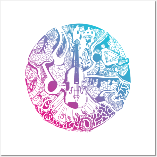 Music Wall Art - Dual Color Circle of Music by Kenal Louis